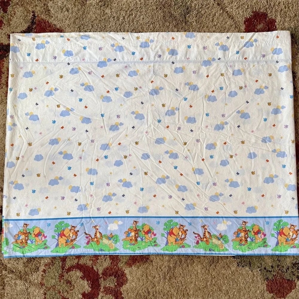 VTG 90s Disney Winnie The Pooh Piglet Tigger Curtain Valance Fabric 36x188